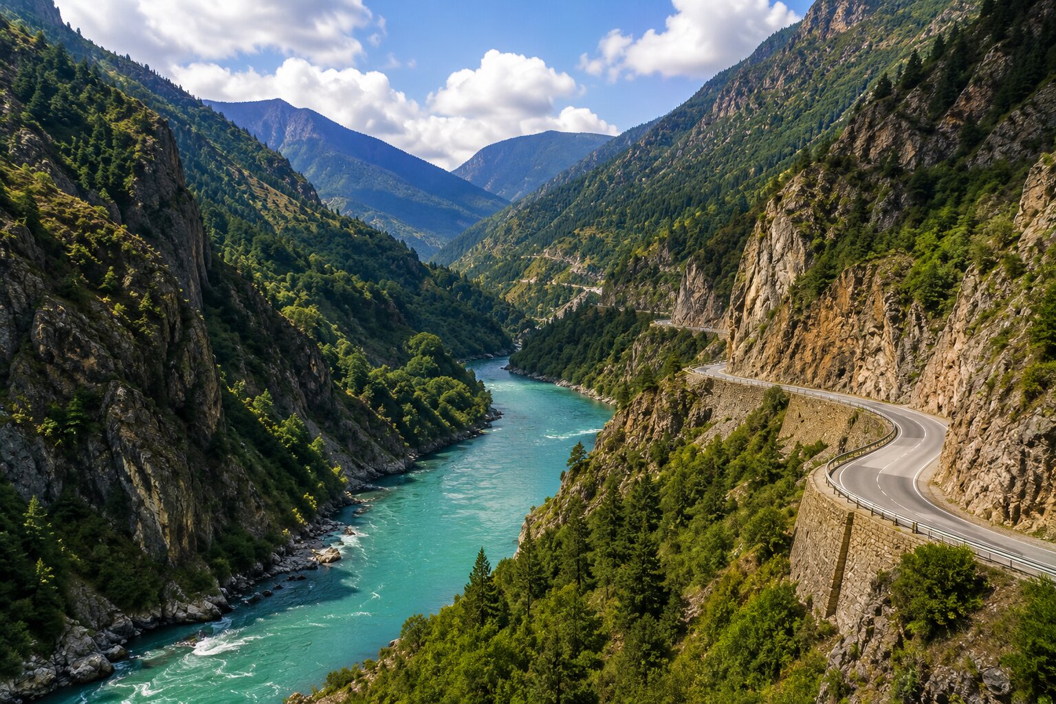 Çoruh Vadisi güzergah manzarası
