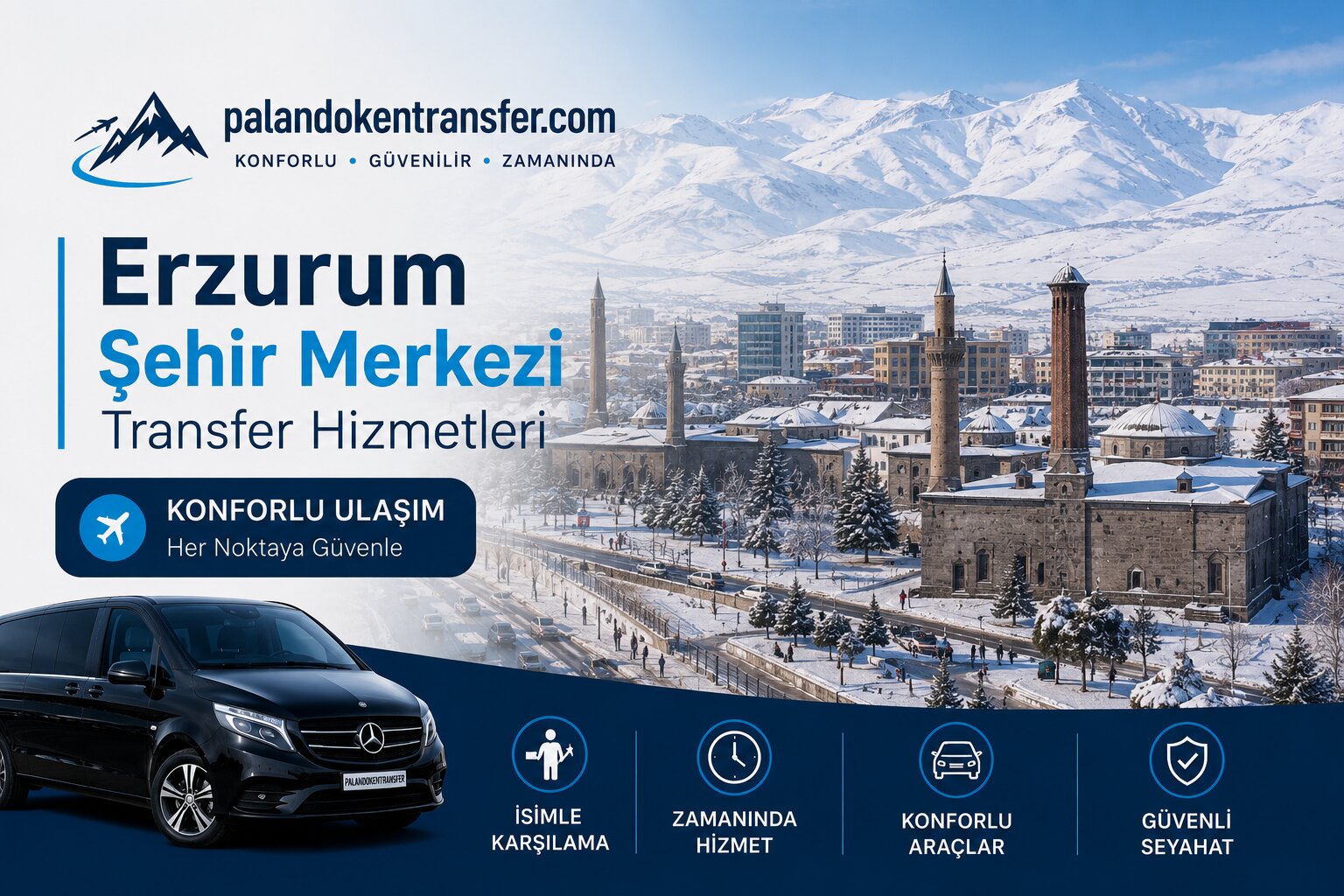 Erzurum şehir merkezi kış manzarası