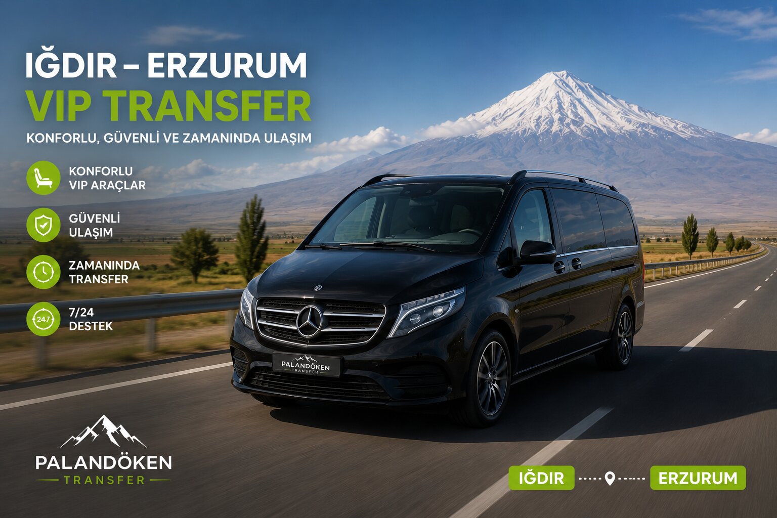 Iğdır Erzurum VIP transfer aracı