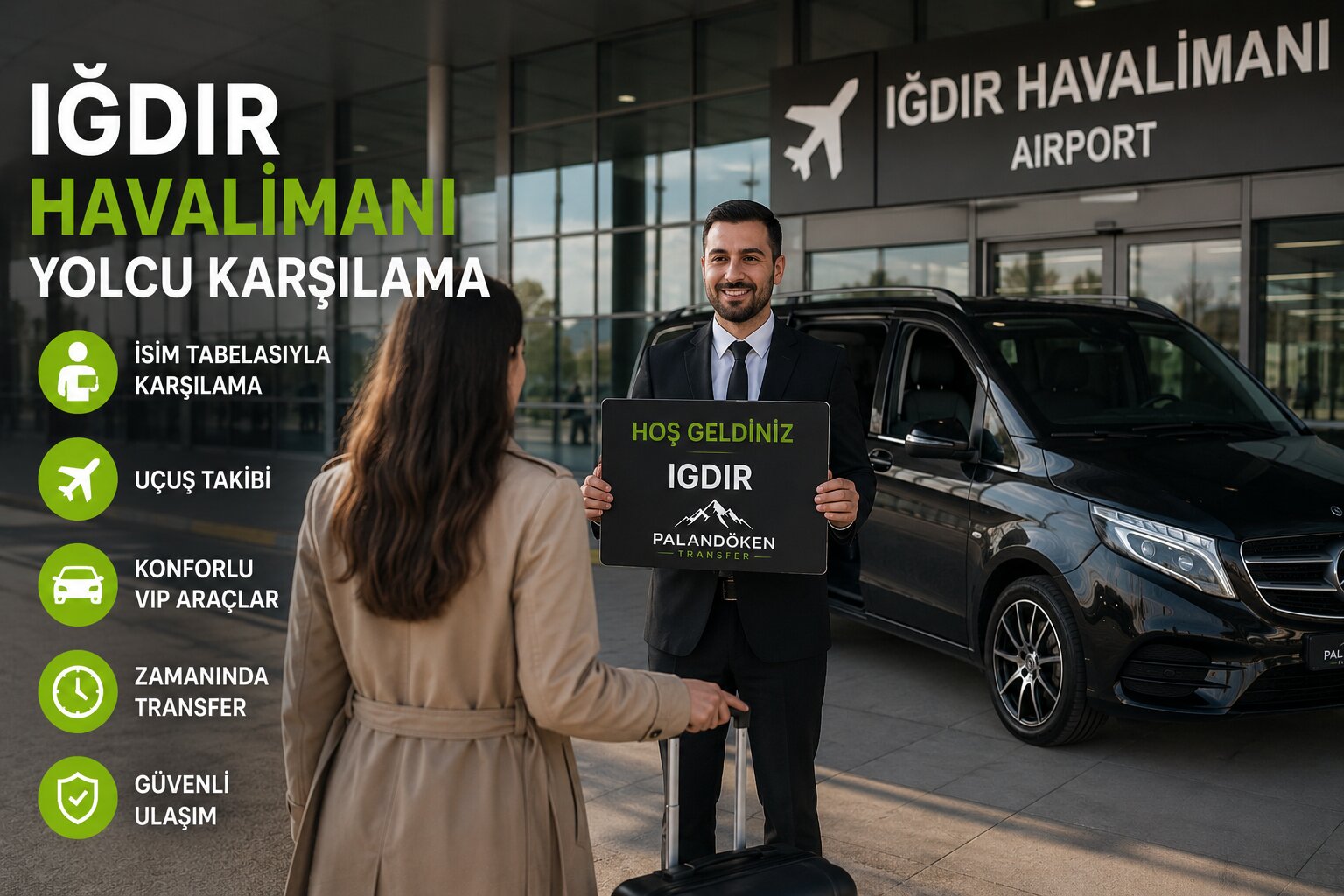 Iğdır Havalimanında yolcu karşılama hizmeti