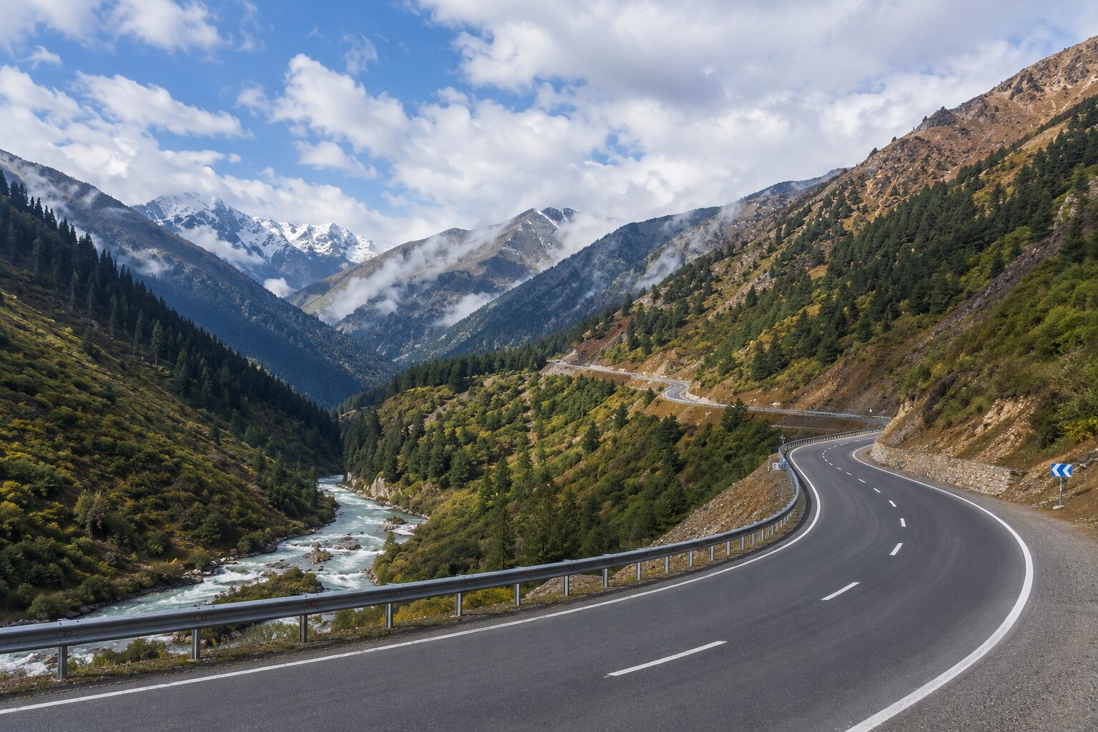 Rize Erzurum arası dağ yolu manzarası